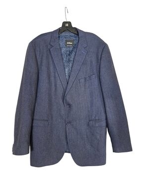 Strellson herringbone print  wool Men's Navy Blue Two-Button elbow patch Blazer